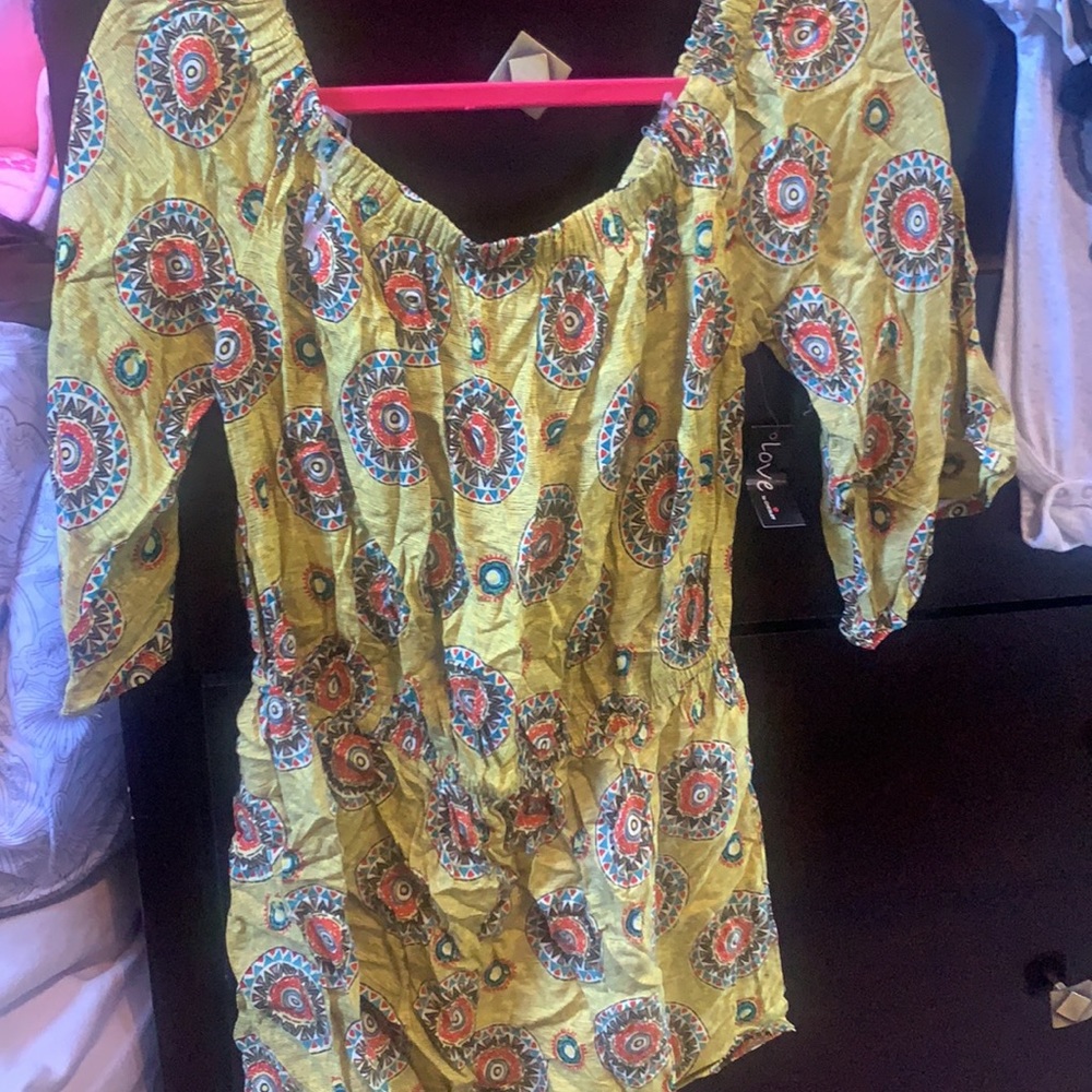 Yellow pattern bodysuit - Picture 9 of 10